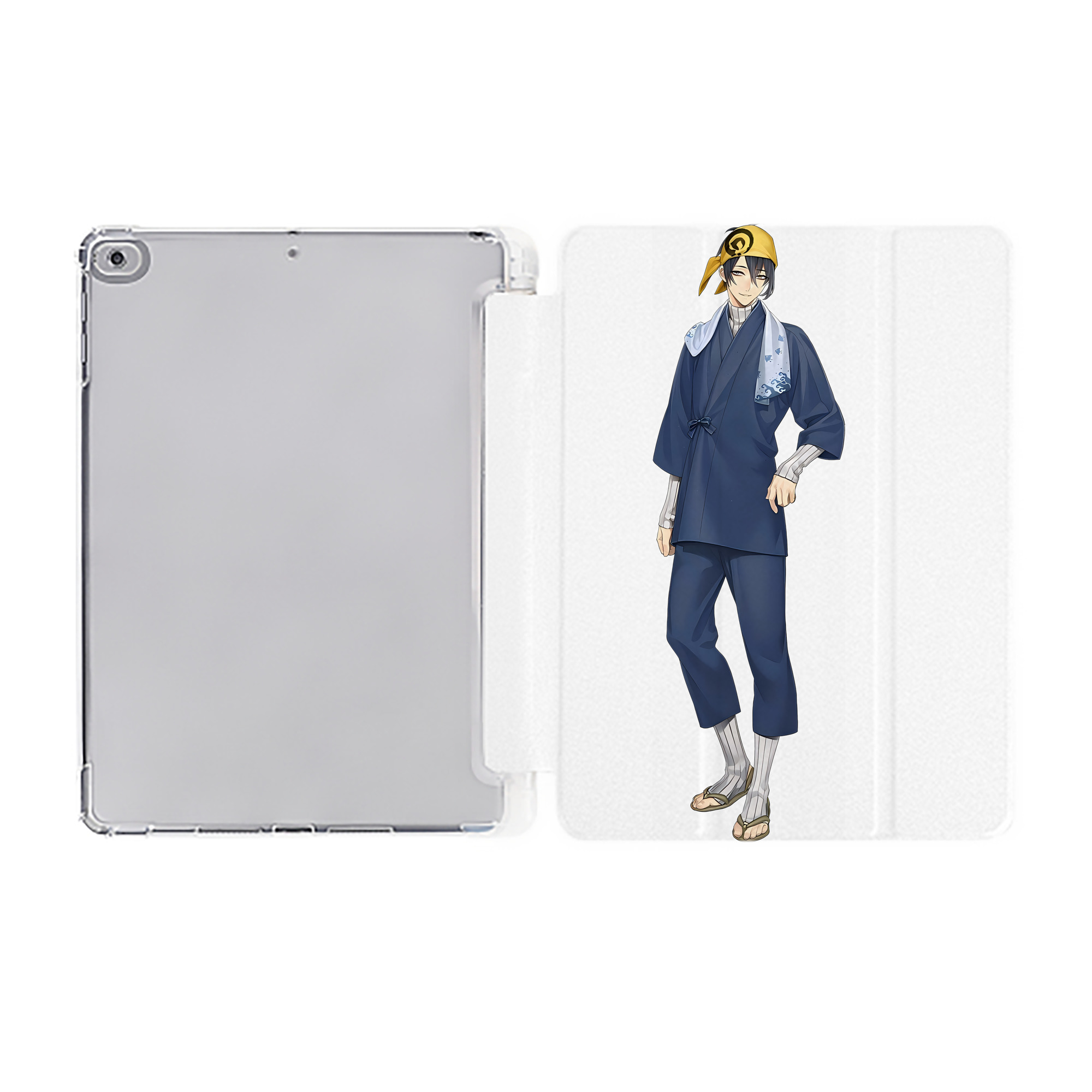 （画像用） 刀剣乱舞 Touken Ranbu IPad ケース ペン収納付き 三つ折りスタンド PUレザー×シリコン 対応機種9.5/10.5/10.9インチ
